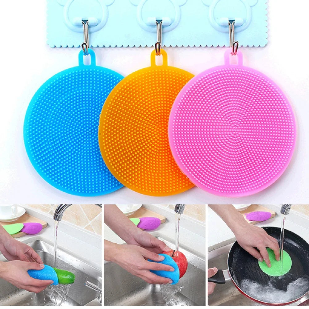 1PCS Magic Cleaning Brushes Silicone Dish Bowl Scouring Pad Kitchen Pot Pan Cleaning Brush Household Cleaning Tools $4.98