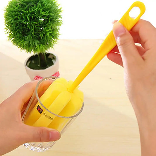 1 Pcs Sponge Bottle Cup Brush Glass Bottle Cleaning Removable Bottle Cleaning Tool Long Handle Magic Sponge Kitchen Tool